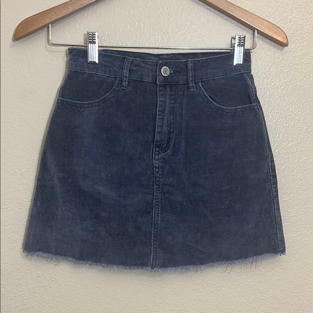 John Galt Brandy Melville PacSun Blue Corduroy Mini Skirt